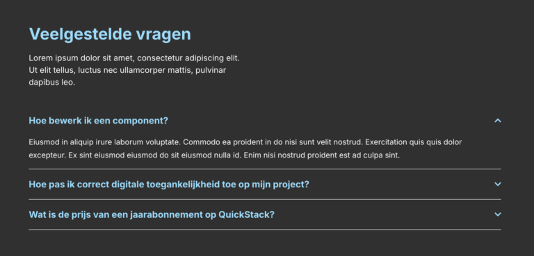 FAQ component uitklapbaar